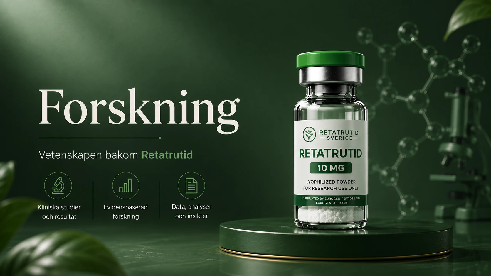 Forskning Retatrutid, bild på Retatrutid med text som säger "Forskning".